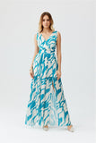 Elegant Chiffon Maxi Dress with Back Cutout and Slit