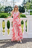 Elegant Maxi Chiffon Dress with Back Cutout and Slit