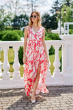 Elegant Maxi Chiffon Dress with Back Cutout and Slit