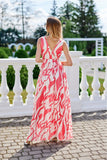 Elegant Maxi Chiffon Dress with Back Cutout and Slit