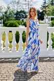 Elegant Chiffon Maxi Dress with Back Cutout and Slit