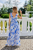 Elegant Chiffon Maxi Dress with Back Cutout and Slit