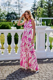 Elegant Chiffon Maxi Dress with Back Cutout and Slit