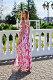 Elegant Chiffon Maxi Dress with Back Cutout and Slit