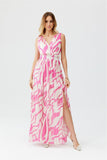 Elegant Chiffon Maxi Dress with Back Cutout and Slit