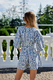 Tiered Summer Blouse with Adjustable Front Tie