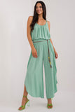 Elegant High-Waisted Seam Pants with Slit and Tie Detail