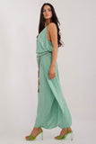 Elegant High-Waisted Seam Pants with Slit and Tie Detail