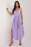 High-Waisted Wide Leg Seamed Pants with Tie Waist