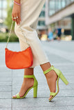 Eco Leather Heeled Sandals with Adjustable Strap for Comfort
