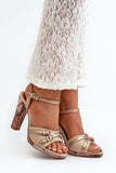 Stylish Heeled Sandals with Natural Leather Comfort
