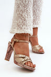 Stylish Heeled Sandals with Natural Leather Comfort