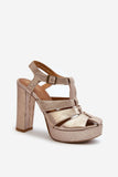 Stylish Women's Leather Platform Sandals with Adjustable Strap