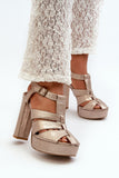 Stylish Women's Leather Platform Sandals with Adjustable Strap