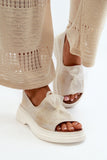 Elegant Natural Leather Women's Sandals with Bow Detail