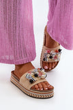 Chic Women's Decorative Platform Flip-Flops for Summer
