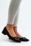 Elegant Eco-Suede Pumps with Stylish Ornament and Comfort