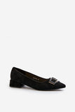 Elegant Eco-Suede Pumps with Stylish Ornament and Comfort