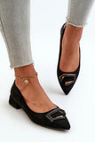 Elegant Eco-Suede Pumps with Stylish Ornament and Comfort