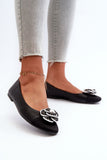 Flower-Decorated Eco Leather Ballerina Flats for Women