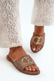 Eco-Suede Womenâs Flip-Flops with Sequin Strap for Comfort