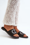 Eco-Suede Women's Flip-Flops with Sequin Strap for Comfort