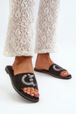 Eco-Suede Women's Flip-Flops with Sequin Strap for Comfort