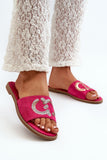 Eco-Suede Women's Flip-Flops with Sequin Strap & Comfort Insole