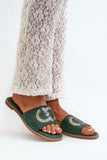 Eco-Suede Women's Flip-Flops with Sequin Strap & Comfort Insole