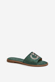 Eco-Suede Women's Flip-Flops with Sequin Strap & Comfort Insole