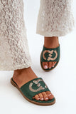 Eco-Suede Women's Flip-Flops with Sequin Strap & Comfort Insole