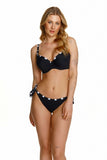 Classic Black Bikini Bottoms with White Piping Details