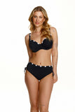 Elegant Black and White Bikini Bra for Curvy Comfort
