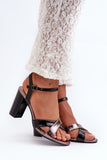 Elegant Eco Leather Stiletto Sandals with Adjustable Straps