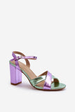 Elegant Eco Leather Stiletto Sandals with Intertwining Straps