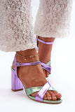 Elegant Eco Leather Stiletto Sandals with Intertwining Straps