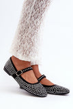 Rhinestone-Embellished Eco-Suede Ballerinas for Any Occasion