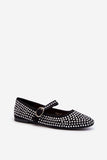 Rhinestone-Embellished Eco-Suede Ballerinas for Any Occasion