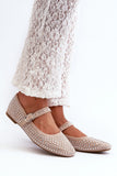 Eco-Suede Rhinestone Ballerinas with Adjustable Strap