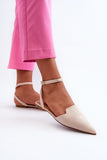 Elegant Eco-Suede Ballerinas with Adjustable Strap
