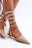 Elegant Eco-Suede Ballerinas with Adjustable Strap