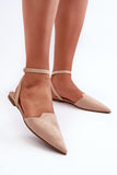 Elegant Eco-Suede Ballerinas with Adjustable Strap