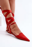 Elegant Eco-Suede Pointed Toe Ballerinas with Strap