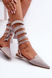 Elegant Eco-Suede Pointed Toe Ballerinas with Strap