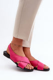 Elegant Natural Leather Women's Flat Sandals for Summer