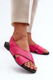 Elegant Natural Leather Women's Flat Sandals for Summer