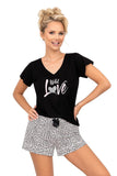 Stylish Cotton Women's Pajamas with Leopard Print Shorts