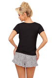 Stylish Cotton Women's Pajamas with Leopard Print Shorts