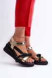 Chic Women's Platform Sandals with Velcro and Bow Detail