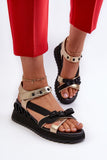 Chic Women's Platform Sandals with Velcro and Bow Detail